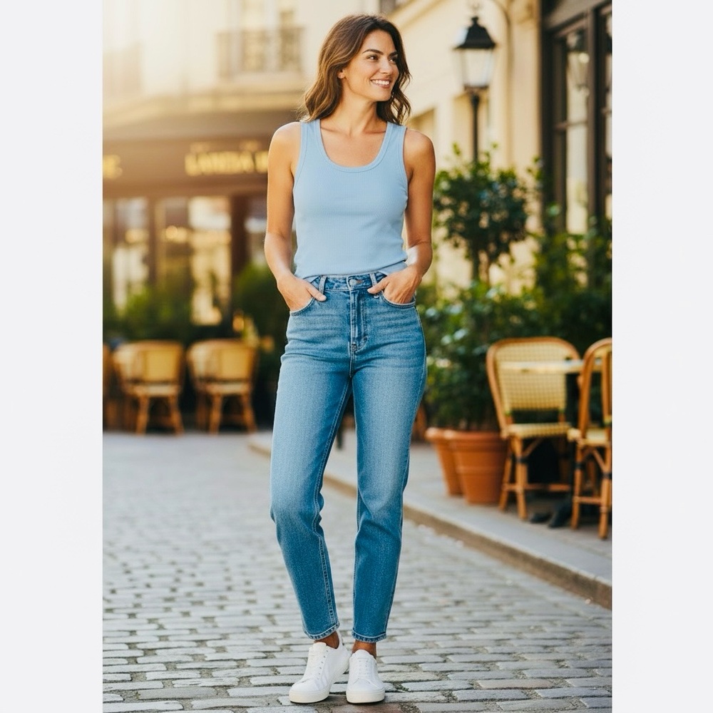 i jeans by Buffalo Light Blue Tank Top